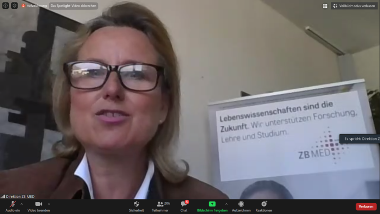 Begrüßung zur virtuellen Fachtagung "Zukunft Wissenschaftlicher Bibliotheken?!" durch Gabriele Herrmann-Krotz
